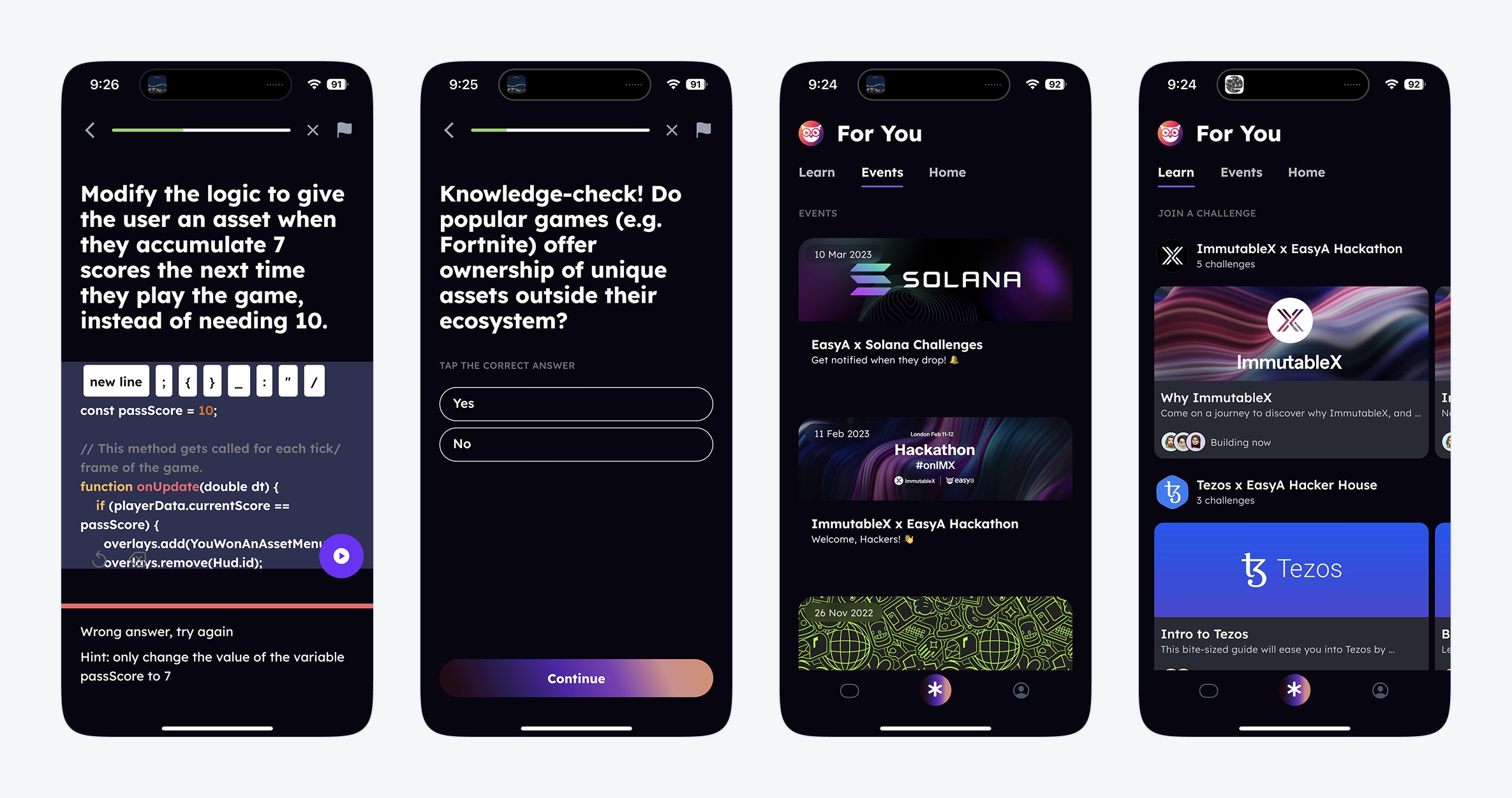 EasyA app before redesign